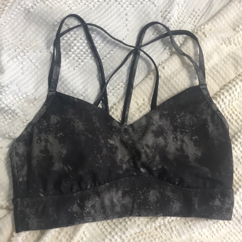 Printed Low Support Strappy Long Line Bra